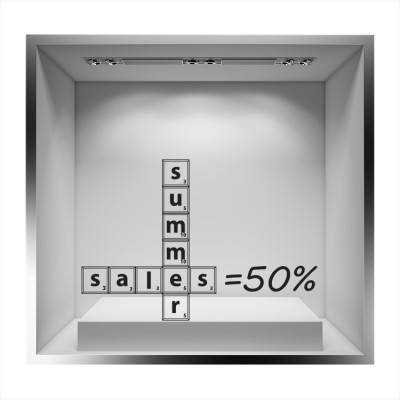 Houseart Summer Sales =50%, Άνοιξη - Καλοκαίρι, Αυτοκόλλητα βιτρίνας, 60 x 40 εκ.