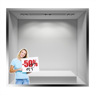 -50% Off Εκπτωτικά Αυτοκόλλητα βιτρίνας 84 x 70 cm (7519)