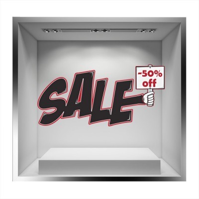 Sale χέρι που κρατάει -50% off, Εκπτωτικά, Αυτοκόλλητα 