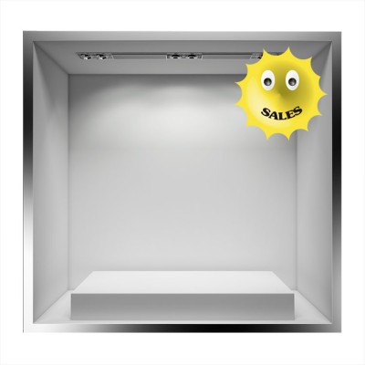 Sales ήλιος με χαμόγελο Άνοιξη – Καλοκαίρι Αυτοκόλλητα βιτρίνας 40 x 40 cm (7395)