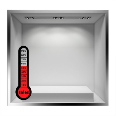 Sales θερμόμετρο Άνοιξη – Καλοκαίρι Αυτοκόλλητα βιτρίνας 100 x 30 cm (7421)