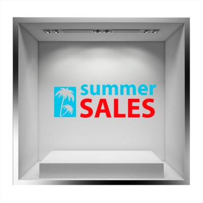 Summer sales φοίνικας Άνοιξη – Καλοκαίρι Αυτοκόλλητα βιτρίνας 32 x 70 cm (7554)