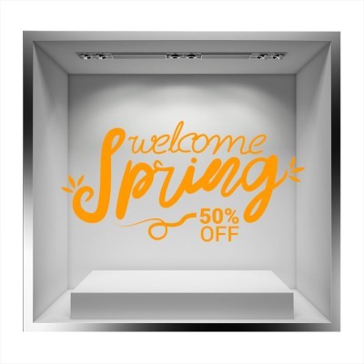 Welcome Spring Άνοιξη – Καλοκαίρι Αυτοκόλλητα βιτρίνας 40 x 80 cm (17696)