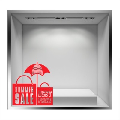 Houseart Summer Shopping Sales, Άνοιξη - Καλοκαίρι, Αυτοκόλλητα βιτρίνας, 56 x 60 εκ.