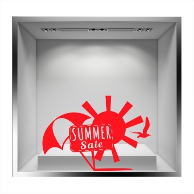 Summer Sale κόκκινα σχέδια Άνοιξη – Καλοκαίρι Αυτοκόλλητα βιτρίνας 52 x 75 cm (17706)