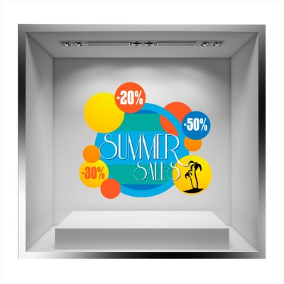 Summer sales bubbles Άνοιξη – Καλοκαίρι Αυτοκόλλητα βιτρίνας 57 x 65 cm (17738)