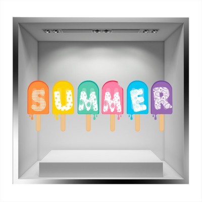 Ice cream Άνοιξη – Καλοκαίρι Αυτοκόλλητα βιτρίνας 45 x 127 cm (17757)