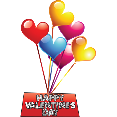 Ημέρα Αγίου Βαλεντίνου Καρδιές μπαλόνια Valentines Day Αυτοκόλλητα βιτρίνας 70 x 45 cm (17056)