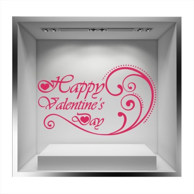 Happy Valentines Day φούξια σχέδιο Valentines Day Αυτοκόλλητα βιτρίνας 45 x 75 cm (17040)