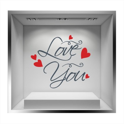 Houseart Love You, Valentines Day, Αυτοκόλλητα βιτρίνας, 54 x 47 εκ.