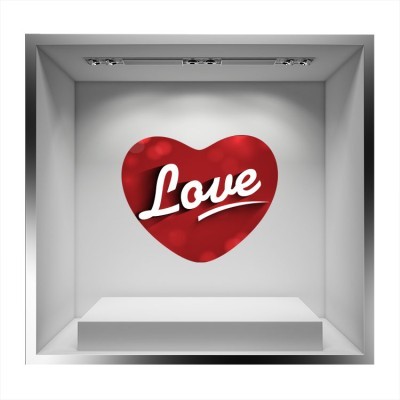 Houseart Love Heart, Valentines Day, Αυτοκόλλητα βιτρίνας, 60 x 50 εκ.