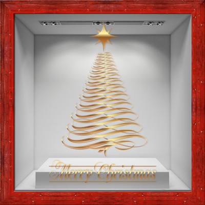 Merry Christmas!, Χριστουγεννιάτικα, Αυτοκόλλητα βιτρίνας, 100 x 151 εκ. (50043)