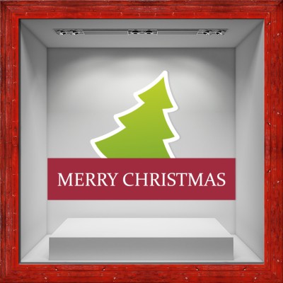 Christmas Tree Green Χριστουγεννιάτικα Αυτοκόλλητα βιτρίνας 80 x 121 εκ. (50044)