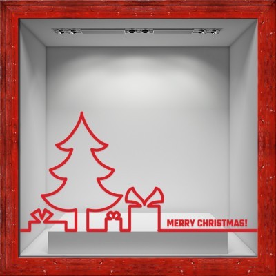 Christmas presents, Χριστουγεννιάτικα, Αυτοκόλλητα βιτρίνας, 80 x 42 εκ. (50052)