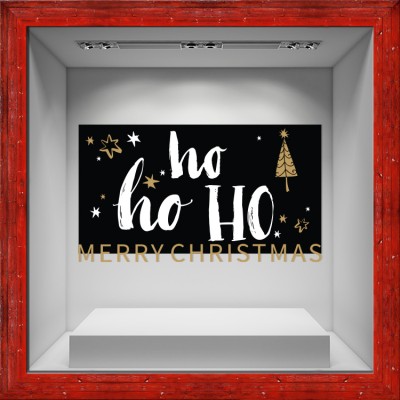 Ho Ho Ho!!! Χριστουγεννιάτικα Αυτοκόλλητα βιτρίνας 80 x 47 εκ. (50061)