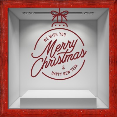 We Wish You, Χριστουγεννιάτικα, Αυτοκόλλητα βιτρίνας, 80 x 103 εκ. (50062)