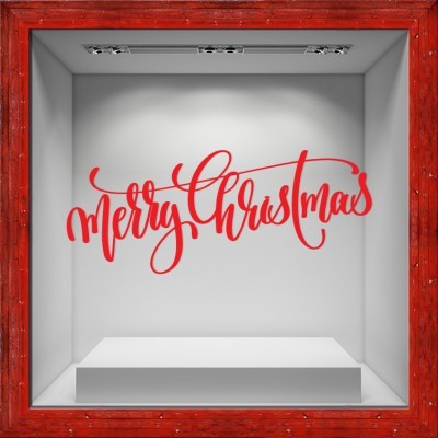 Merry Christmas Graffiti Χριστουγεννιάτικα Αυτοκόλλητα βιτρίνας 80 x 33 εκ. (50068)