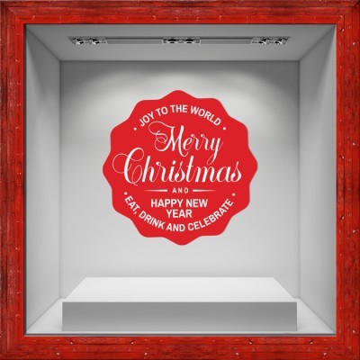 Celebrate, Χριστουγεννιάτικα, Αυτοκόλλητα βιτρίνας, 80 x 80 εκ. (50077)