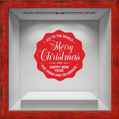 Houseart Celebrate, Χριστουγεννιάτικα, Αυτοκόλλητα βιτρίνας, 80 x 80 εκ.