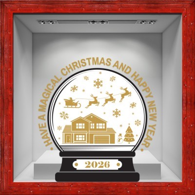 Houseart - ΣΗΜΑΝΤΙΚΟ: Σε περίπτωση διαφοράς τιμής από το κατάστημα ισχύει παντα και μόνο η τιμή του καταστήματος Magical 2026, Χριστουγεννιάτικα, Αυτοκόλλητα βιτρίνας,