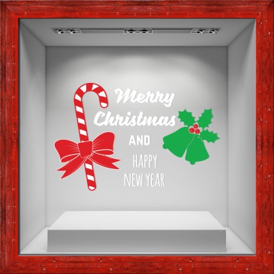 Houseart - ΣΗΜΑΝΤΙΚΟ: Σε περίπτωση διαφοράς τιμής από το κατάστημα ισχύει παντα και μόνο η τιμή του καταστήματος Mistletoe and Candy, Χριστουγεννιάτικα, Αυτοκόλλητα βιτ