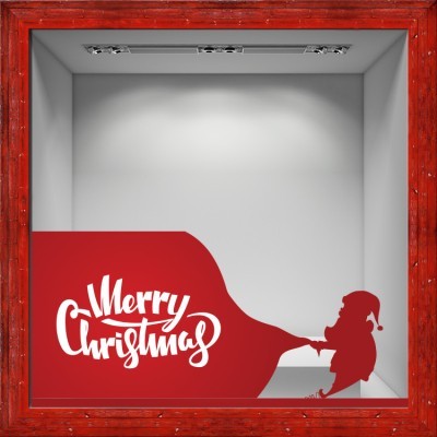 Σάκος με Δώρα, Χριστουγεννιάτικα, Αυτοκόλλητα βιτρίνας, 80 x 38 εκ. (50194)