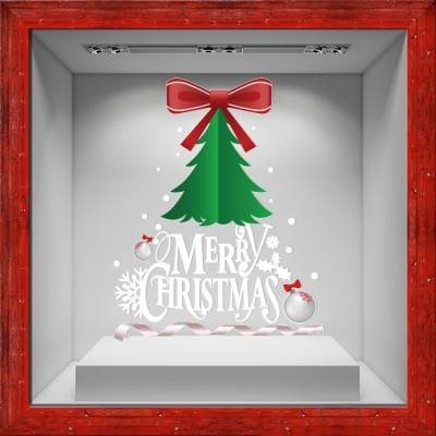 Christmas Tree & Gifts, Χριστουγεννιάτικα, Αυτοκόλλητα βιτρίνας, 80 x 102 εκ. (50196)
