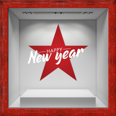Red Star, Χριστουγεννιάτικα, Αυτοκόλλητα βιτρίνας, 80 x 76 εκ. (50200)