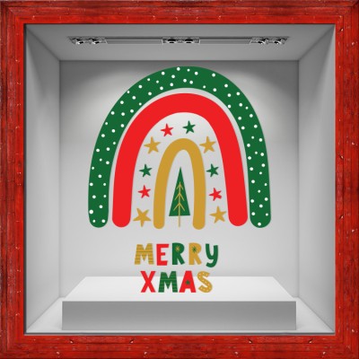 Χριστουγεννιάτικη Ζωγραφιά, Χριστουγεννιάτικα, Αυτοκόλλητα βιτρίνας, 80 x 100 εκ. (50214)