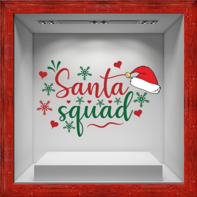 Houseart Santa Squad, Χριστουγεννιάτικα, Αυτοκόλλητα βιτρίνας, 80 x 49 εκ.