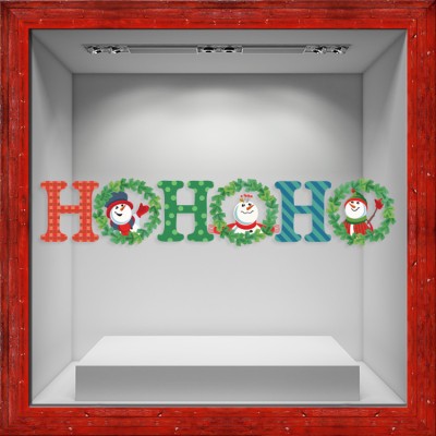 Ho Ho Ho πολύχρωμο Χριστουγεννιάτικα Αυτοκόλλητα βιτρίνας 80 x 15 εκ. (50217)