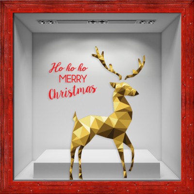 Ho Ho Ho & Deer, Χριστουγεννιάτικα, Αυτοκόλλητα βιτρίνας, 80 x 111 εκ. (50220)