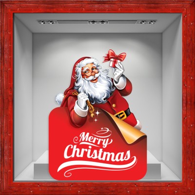 Santa Claus Wish Χριστουγεννιάτικα Αυτοκόλλητα βιτρίνας 80 x 106 εκ. (50221)