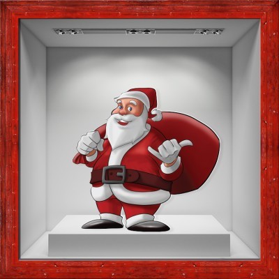 Άγιος Βασίλης με Δώρα, Χριστουγεννιάτικα, Αυτοκόλλητα βιτρίνας, 80 x 78 εκ. (50756)