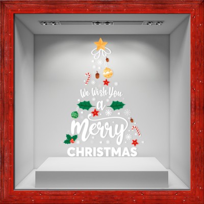 Oh Christmas Tree, Χριστουγεννιάτικα, Αυτοκόλλητα βιτρίνας, 80 x 112 εκ. (55110)