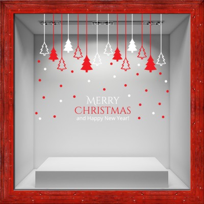 Merry Christmas Tree, Χριστουγεννιάτικα, Αυτοκόλλητα βιτρίνας, 100 x 80 εκ. (55112)