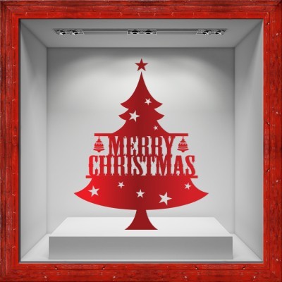 Διακόσμηση παιδικού δωματίου House Art - ΣΗΜΑΝΤΙΚΟ: Σε περίπτωση διαφοράς τιμής από το κατάστημα ισχύει παντα και μόνο η τιμή του καταστήματος Christmas Red Tree, Χριστουγεννιάτικα, Αυτοκόλλητα βιτρ