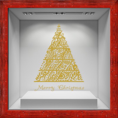Gold Christmas, Χριστουγεννιάτικα, Αυτοκόλλητα βιτρίνας, 80 x 106 εκ. (55122)