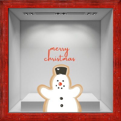 Snowman, Χριστουγεννιάτικα, Αυτοκόλλητα βιτρίνας, 70 x 100 εκ. (55124)