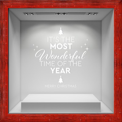 The Most Wonderful Time, Χριστουγεννιάτικα, Αυτοκόλλητα βιτρίνας, 80 x 84 εκ. (55280)