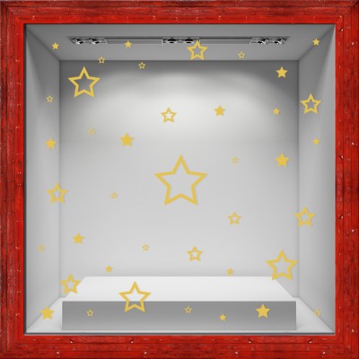 Christmas Stars, Χριστουγεννιάτικα, Αυτοκόλλητα βιτρίνα