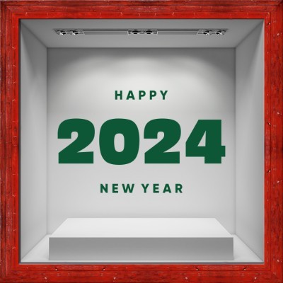 2022 Green Χριστουγεννιάτικα Αυτοκόλλητα βιτρίνας 80 x 53 εκ. (50087)