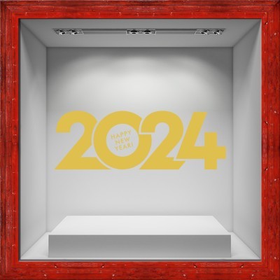 2022 Gold Χριστουγεννιάτικα Αυτοκόλλητα βιτρίνας 80 x 27 εκ. (50089)