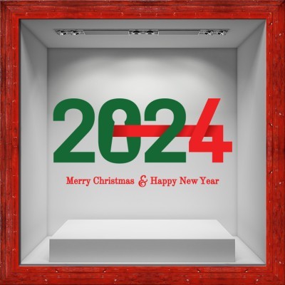 2022 κλειδαριά Χριστουγεννιάτικα Αυτοκόλλητα βιτρίνας 80 x 39 εκ. (50225)