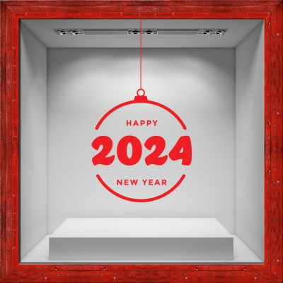 Happy New Year – 2023, Χριστουγεννιάτικα, Αυτοκόλλητα βιτρίνας, 50 x 83 εκ. (55111)