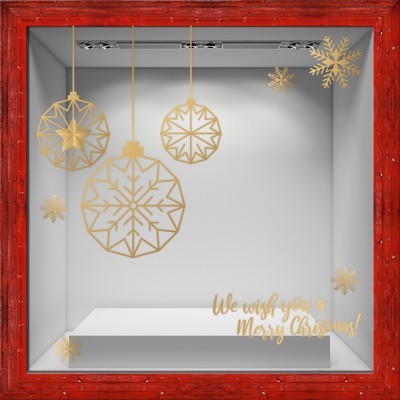 We Wish You A Merry Christmas, Χριστουγεννιάτικα, Αυτοκόλλητα βιτρίνας, 100 x 125 εκ. (55954)