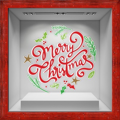 2024 – Merry Christmas, Χριστουγεννιάτικα, Αυτοκόλλητα βιτρίνας, 100 x 100 εκ. (55958)