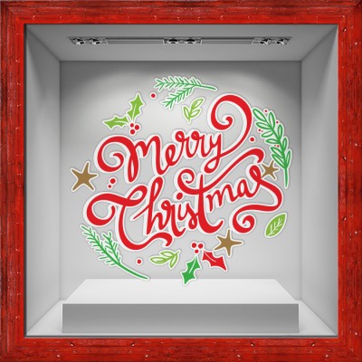 Houseart 2025 - Merry Christmas, Χριστουγεννιάτικα, Αυτοκόλλητα βιτρίνας, 100 x 100 εκ.