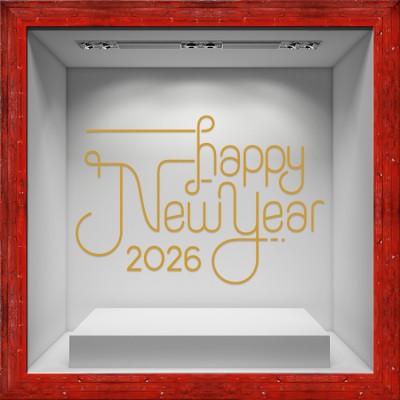 Happy New Year - Καλλιγραφικό, Χριστουγεννιάτικα, Αυτοκ