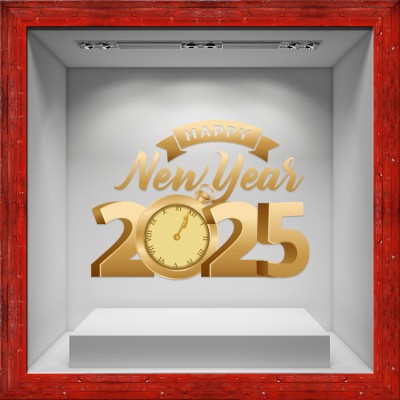 Houseart - ΣΗΜΑΝΤΙΚΟ: Σε περίπτωση διαφοράς τιμής από το κατάστημα ισχύει παντα και μόνο η τιμή του καταστήματος Gold Christmas Clock, Χριστουγεννιάτικα, Αυτοκόλλητα βι